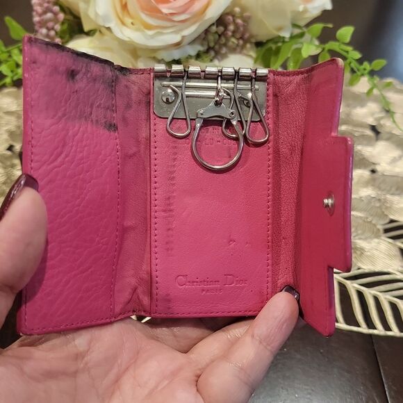 Dior Pink and Brown Trotter Women's Key Case/ Cardholder - Picture 5 of 8
